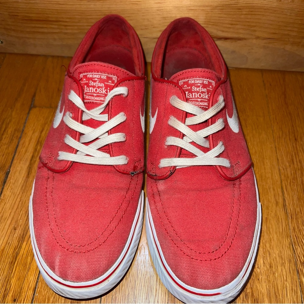 Nike Stefan Janoski Skateboard Shoes Canvas Red 615957 Mens Size 10